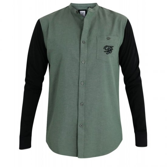 D555 Atkins Grandad Shirt with Jersey Sleeves - Koszule - Koszule 2XL-10XL
