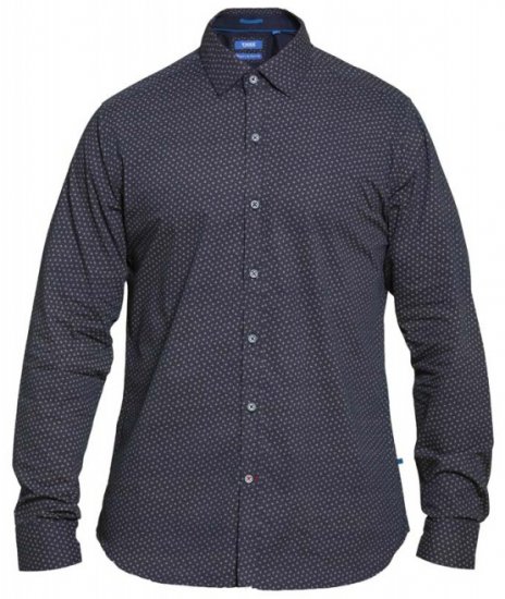 D555 Babworth Long Sleeve Shirt Navy - Koszule - Koszule 2XL-10XL