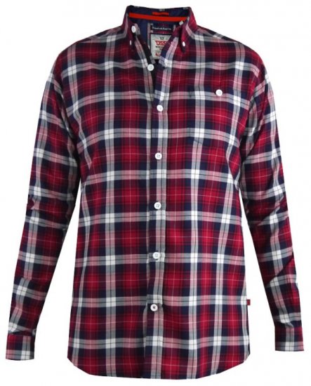 D555 Baltimore Checked Shirt Red - Koszule - Koszule 2XL-10XL