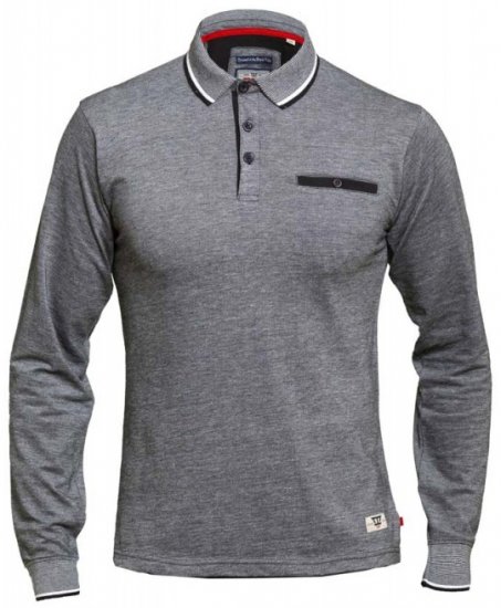 D555 Brockville Long Sleeve Polo Grey - Koszulki polo - Koszulki Polo 2XL-8XL
