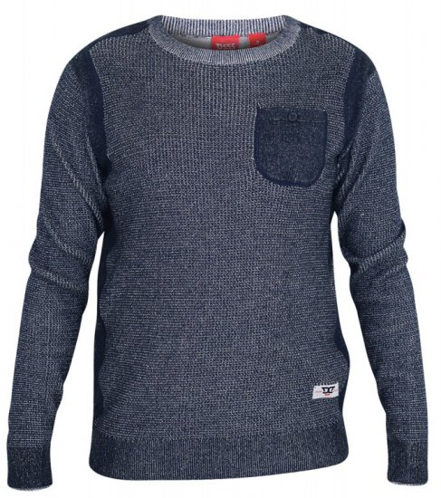 D555 Bryson Crewneck Sweater with Pocket Navy - Bluzy & bluzy z kapturem - Bluzy & Bluzy z kapturem 2XL-12XL