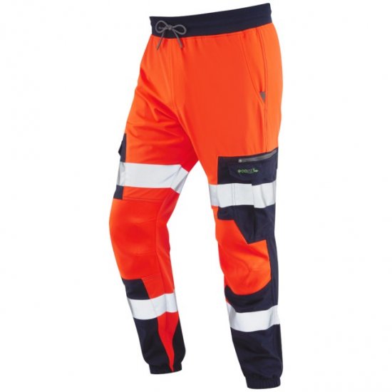 Leo Hawkcombe Ecoviz High Performance Ballistic Stretch Trousers Hi-Vis Orange/Navy - Odzież robocza - Odzież robocza 3XL-6XL