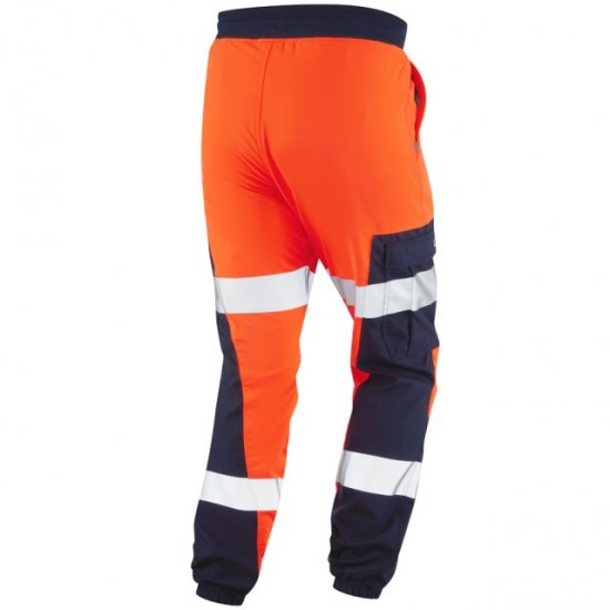 Leo Hawkcombe Ecoviz High Performance Ballistic Stretch Trousers Hi-Vis Orange/Navy - Odzież robocza - Odzież robocza 3XL-6XL