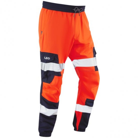 Leo Hawkcombe Ecoviz High Performance Ballistic Stretch Trousers Hi-Vis Orange/Navy - Odzież robocza - Odzież robocza 3XL-6XL