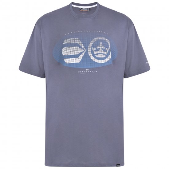 Crosshatch Eliptical T-shirt Grey - Koszulki - T-shirty meskie Duże Rozmiary - 2XL-14XL