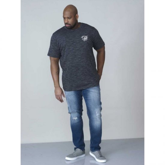 D555 Chalmer Couture Space Dye T-shirt Black - Koszulki - T-shirty meskie Duże Rozmiary - 2XL-14XL
