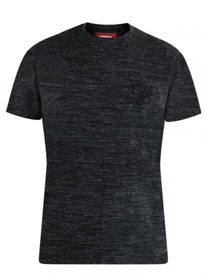 D555 Chalmer Couture Space Dye T-shirt Black - Koszulki - T-shirty meskie Duże Rozmiary - 2XL-14XL