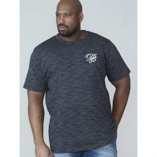 D555 Chalmer Couture Space Dye T-shirt Black - Koszulki - T-shirty meskie Duże Rozmiary - 2XL-14XL