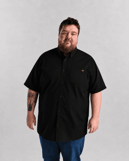 Motley Denim Zagreb Koszula z krótkim rękawem Czarny - Koszule - Koszule 2XL-10XL