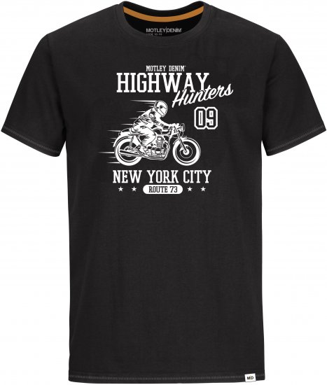 Motley Denim Chilton T-Shirt Black - Koszulki - T-shirty meskie Duże Rozmiary - 2XL-14XL