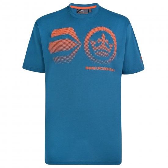 Crosshatch Kravtar T-shirt Blue - Koszulki - T-shirty meskie Duże Rozmiary - 2XL-14XL