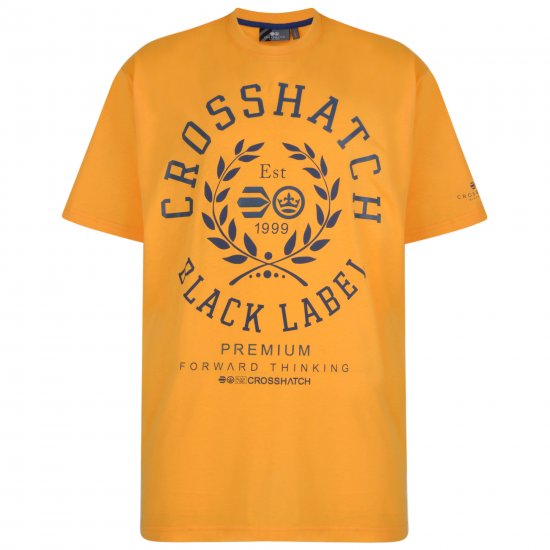 Crosshatch Laygos T-shirt Yellow - Koszulki - T-shirty meskie Duże Rozmiary - 2XL-14XL