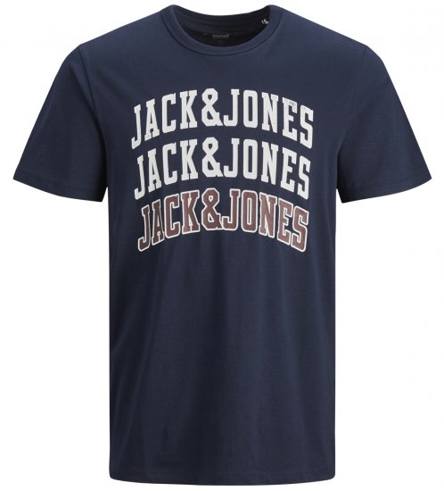 Jack & Jones JJCROSSING T-shirt Navy - Koszulki - T-shirty meskie Duże Rozmiary - 2XL-14XL