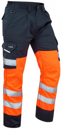 Leo Bideford Cargo Pants Hi-Vis Orange/Navy - Odzież robocza - Odzież robocza 3XL-6XL
