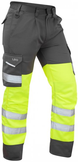 Leo Bideford Cargo Pants Hi-Vis Yellow/Grey - Odzież robocza - Odzież robocza 3XL-6XL
