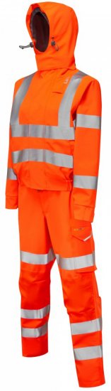 Leo Honeychurch EcoViz 10KX Performance+ Women's Breathable 2-Part Coverall Hi-Vis Orange - Odzież robocza - 