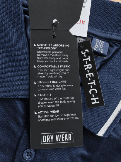 D555 Hinckley Stretch Polo With Contrast Tipping Collar Navy - Koszulki polo - Koszulki Polo 2XL-8XL