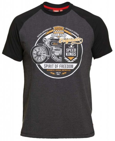D555 Dallas T-shirt Charcoal - Koszulki - T-shirty meskie Duże Rozmiary - 2XL-14XL