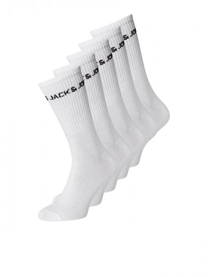 Jack & Jones Basic Logo Skarpety tenisowe Biały 5-pack - Bielizna & stroje kąpielowe - Bielizna & Stroje kąpielowe 2XL-8XL