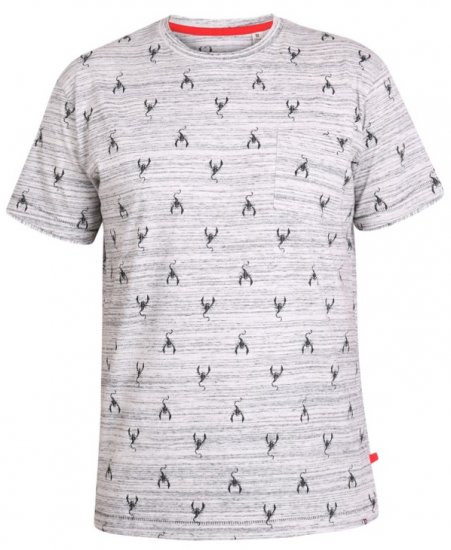 D555 Dario T-shirt Grey - Koszulki - T-shirty meskie Duże Rozmiary - 2XL-14XL