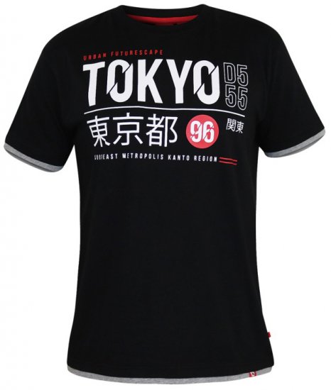 D555 Darnell T-shirt Black - Koszulki - T-shirty meskie Duże Rozmiary - 2XL-14XL