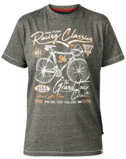 D555 Eastwood Bicycle Crew Neck T-Shirt Khaki - Koszulki - T-shirty meskie Duże Rozmiary - 2XL-14XL