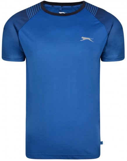 Slazenger Eli T-shirt Blue - Koszulki - T-shirty meskie Duże Rozmiary - 2XL-14XL