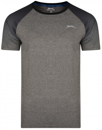Slazenger Eli T-shirt Charcoal - Koszulki - T-shirty meskie Duże Rozmiary - 2XL-14XL