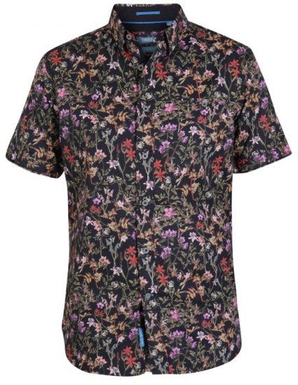 D555 Emmet Floral Shirt Black - Koszule - Koszule 2XL-10XL