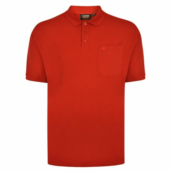 Espionage P074C Koszulka Polo z Krótkim Rękawem Terakota - Koszulki polo - Koszulki Polo 2XL-8XL