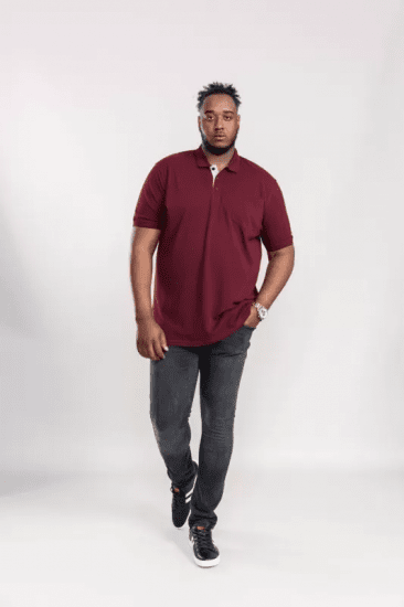 D555 Grant Polo Shirt Maroon - Koszulki polo - Koszulki Polo 2XL-8XL