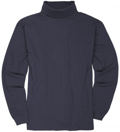 Adamo Fabio Comfort fit Turtleneck Long sleeve T-shirt Charcoal - Koszulki - T-shirty meskie Duże Rozmiary - 2XL-14XL