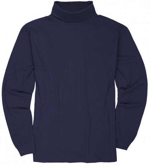 Adamo Fabio Comfort fit Turtleneck Long sleeve T-shirt Navy - Koszulki - T-shirty meskie Duże Rozmiary - 2XL-14XL
