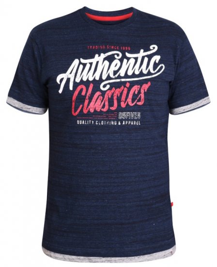 D555 Finn T-shirt Navy - Koszulki - T-shirty meskie Duże Rozmiary - 2XL-14XL