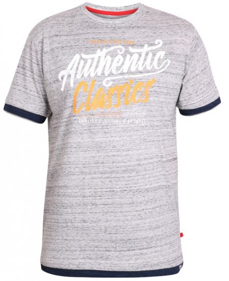 D555 Finn T-shirt Grey - Koszulki - T-shirty meskie Duże Rozmiary - 2XL-14XL
