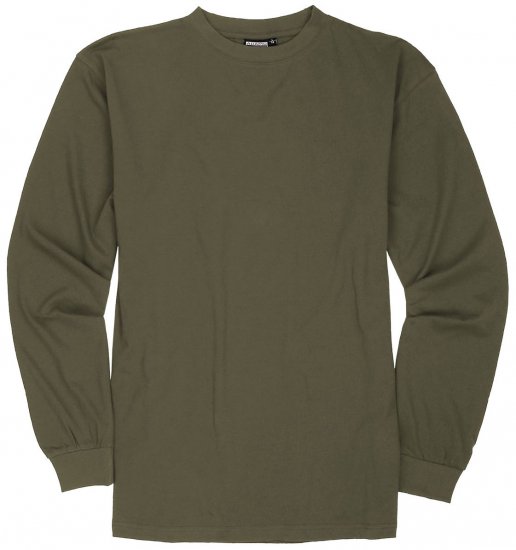 Adamo Floyd Comfort fit Long sleeve T-shirt Khaki - Koszulki - T-shirty meskie Duże Rozmiary - 2XL-14XL