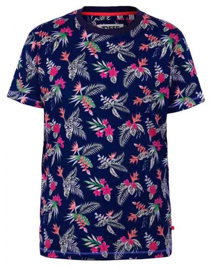 D555 Fraser Hawaiian Print Crew Neck T-Shirt - Koszulki - T-shirty meskie Duże Rozmiary - 2XL-14XL
