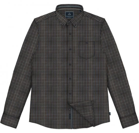 Double Outfitters FS-5230 Koszula w kratę Granatowy/Brązowy - Koszule - Koszule 2XL-10XL
