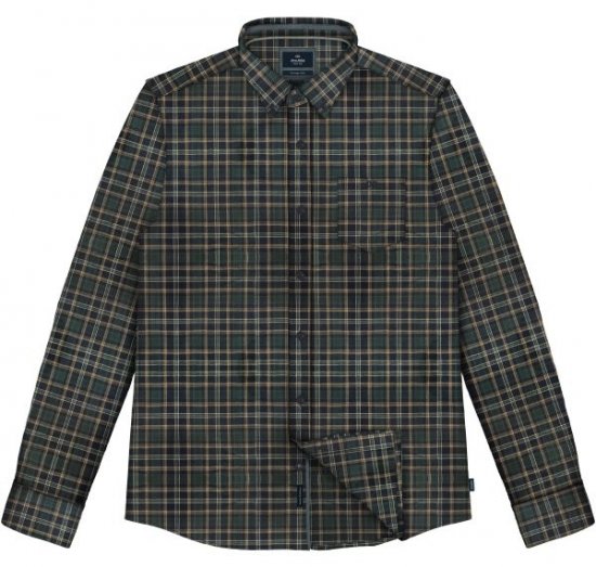 Double Outfitters FS-5230 Koszula w kratę Ciemnozielony/Beżowy - Koszule - Koszule 2XL-10XL