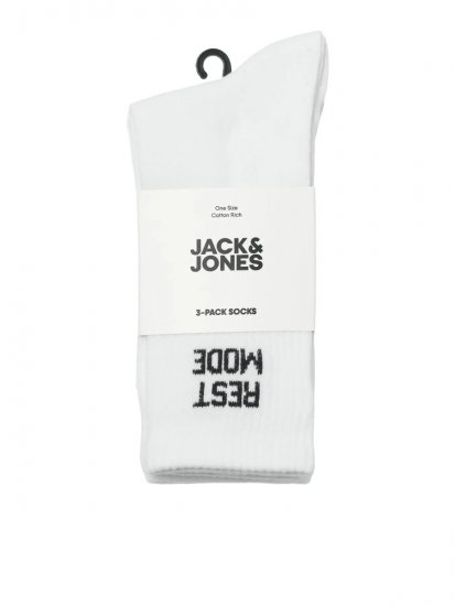 Jack & Jones Power Statements Skarpety tenisowe Biały 3-pack - Bielizna & stroje kąpielowe - Bielizna & Stroje kąpielowe 2XL-8XL