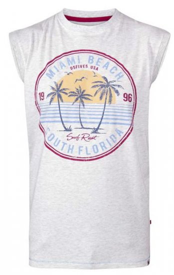 D555 Shipley Miami Beach Printed Sleeveless T-Shirt - Koszulki - T-shirty meskie Duże Rozmiary - 2XL-14XL
