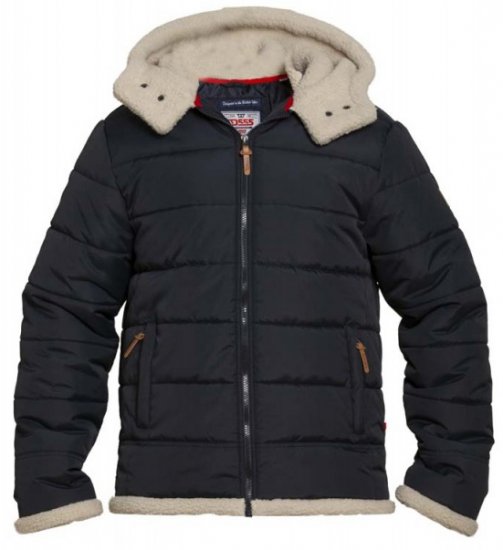 D555 Hudson Hooded Puffer Jacket Navy - Kurtki Męskie Duże Rozmiary - Kurtki Duże rozmiary 2XL-8XL