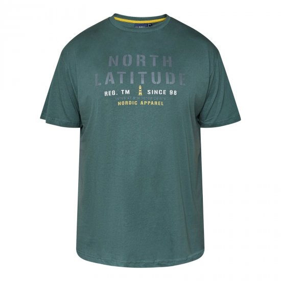 North Latitude T-Shirt Zielony/Khaki - Koszulki - T-shirty meskie Duże Rozmiary - 2XL-14XL