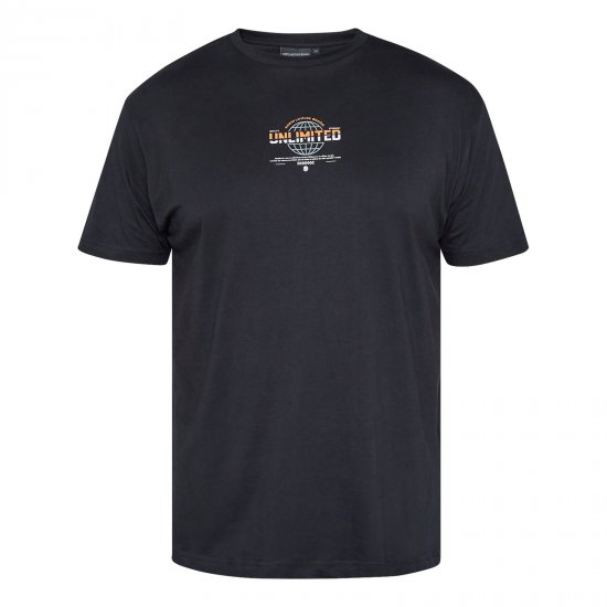 North Latitude T-Shirt With Print Czarny - Koszulki - T-shirty meskie Duże Rozmiary - 2XL-14XL