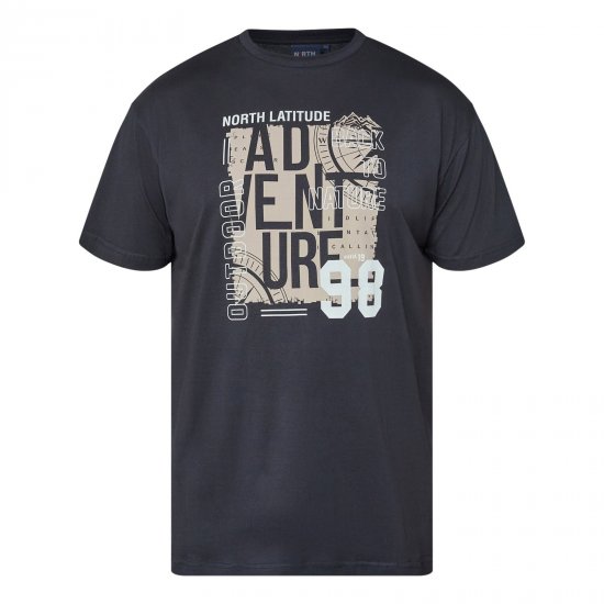North Latitude Adventure 98 Graphic Tee Czarny - TALL koszulki - Koszulki dla wysokich mężczyzn