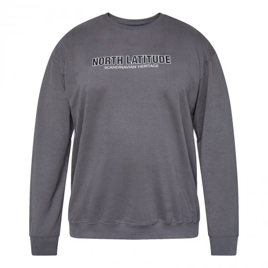 North Latitude Crewneck Sweatshirt Szary/Grafitowy - TALL bluzy - Bluzy TALL dla wysokich mężczyzn