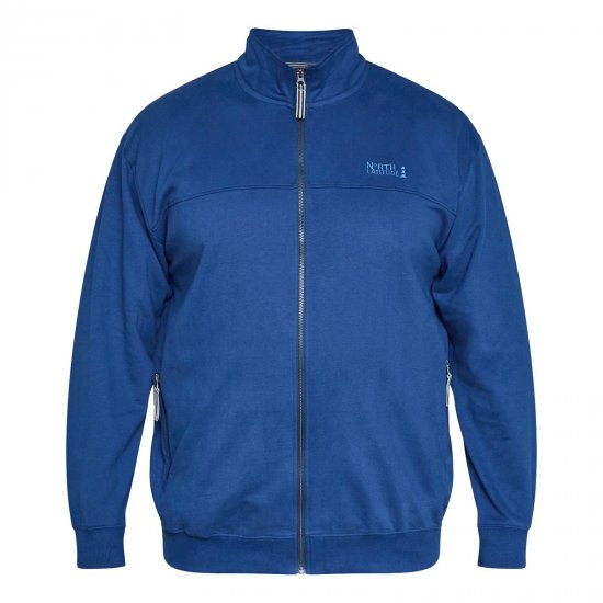 North Latitude Sweat Cardigan Niebieski - TALL bluzy - Bluzy TALL dla wysokich mężczyzn