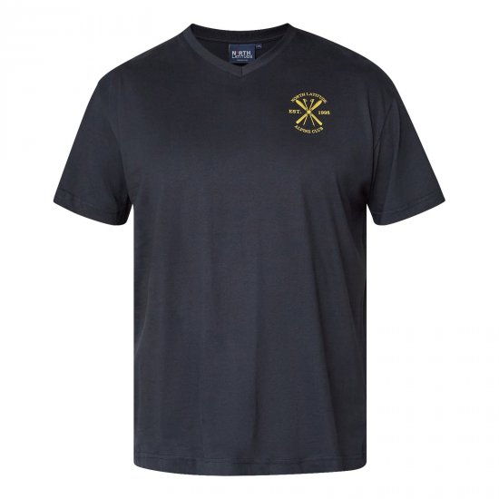 North Latitude Alpine Club T-Shirt Czarny - Koszulki - T-shirty meskie Duże Rozmiary - 2XL-14XL