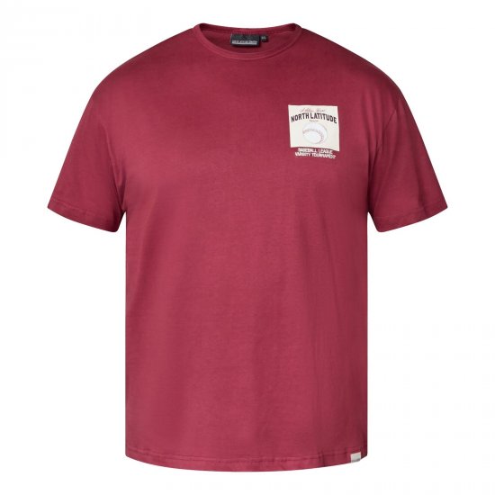 North Latitude T-Shirt With Print Czerwony - Koszulki - T-shirty meskie Duże Rozmiary - 2XL-14XL