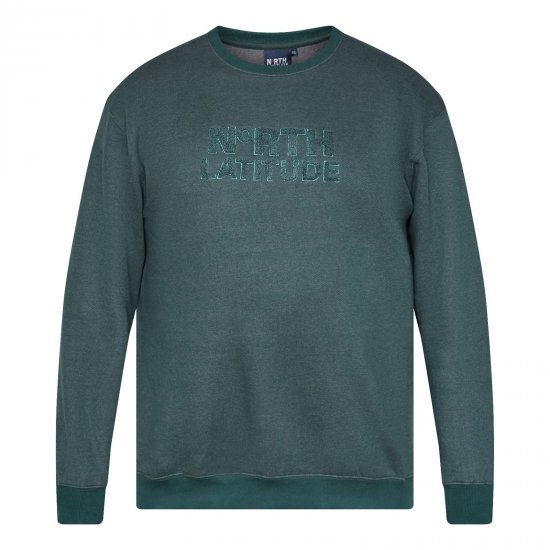 North Latitude Crewneck Logo Sweat Zielony/Khaki - Bluzy & bluzy z kapturem - Bluzy & Bluzy z kapturem 2XL-12XL